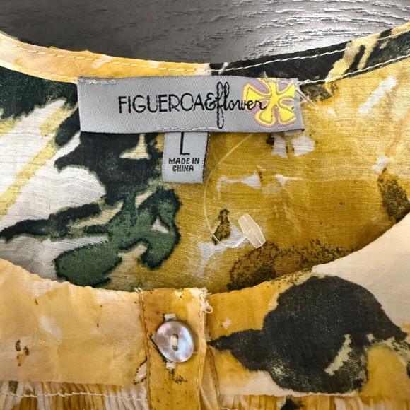 Figueroa Flower Short Sleeve Button Front Floral Print Belted Maxi Dress‎ Size L - Picture 7 of 8